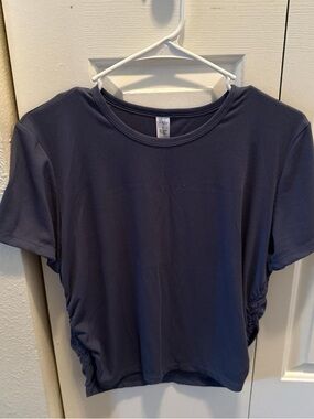 VOGO Athletica Navy Short Sleeve Tee with Side Ruching